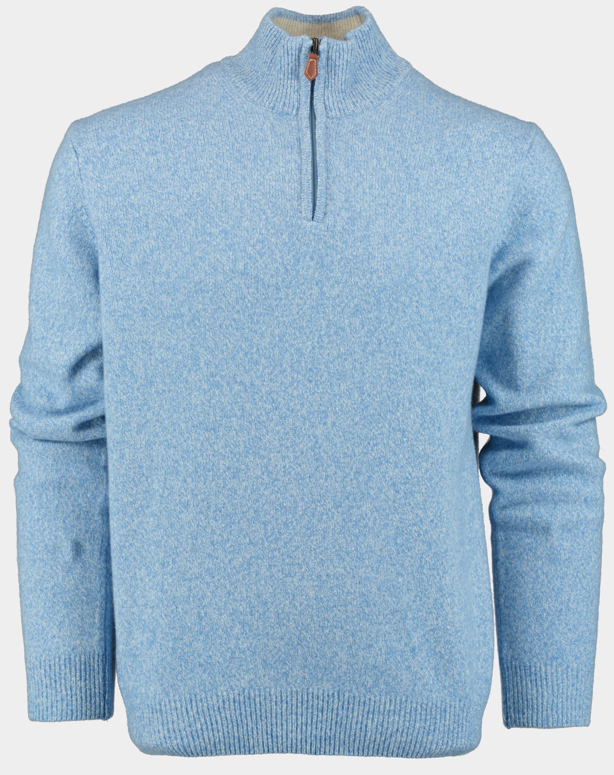 Bos Bright Blue Scotland blue half zip nels wool mix half zip pullov 24305ne44sb/210 light blue