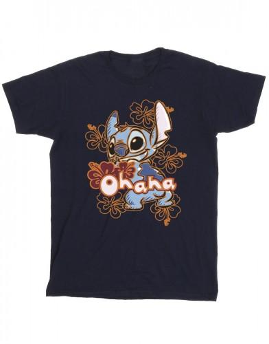 Disney meisjes Lilo en Stitch Ohana oranje hibiscus katoenen T-shirt