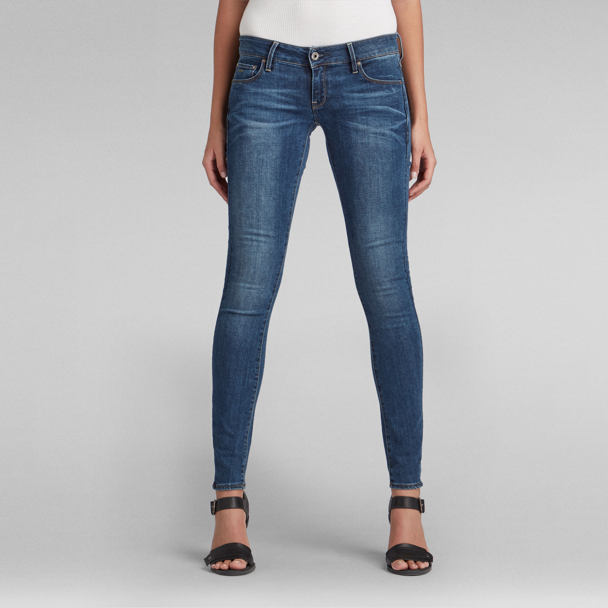 G-Star RAW 3301 Low Skinny Jeans - Midden blauw - Dames