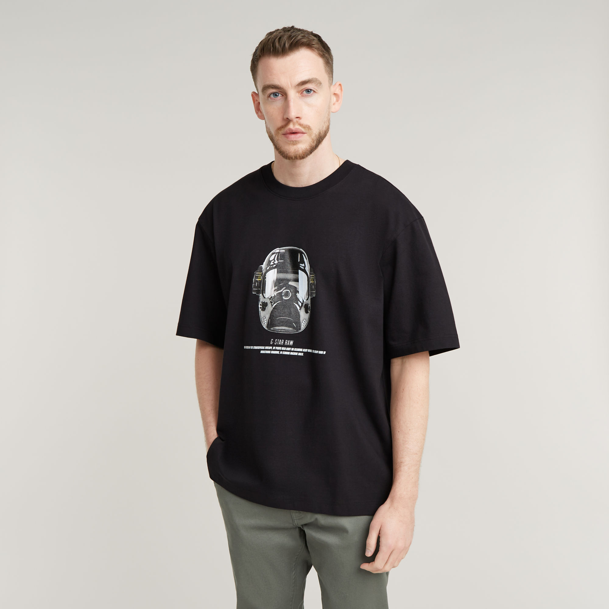 G-Star RAW Mask Graphic Boxy T-Shirt - Zwart - Heren