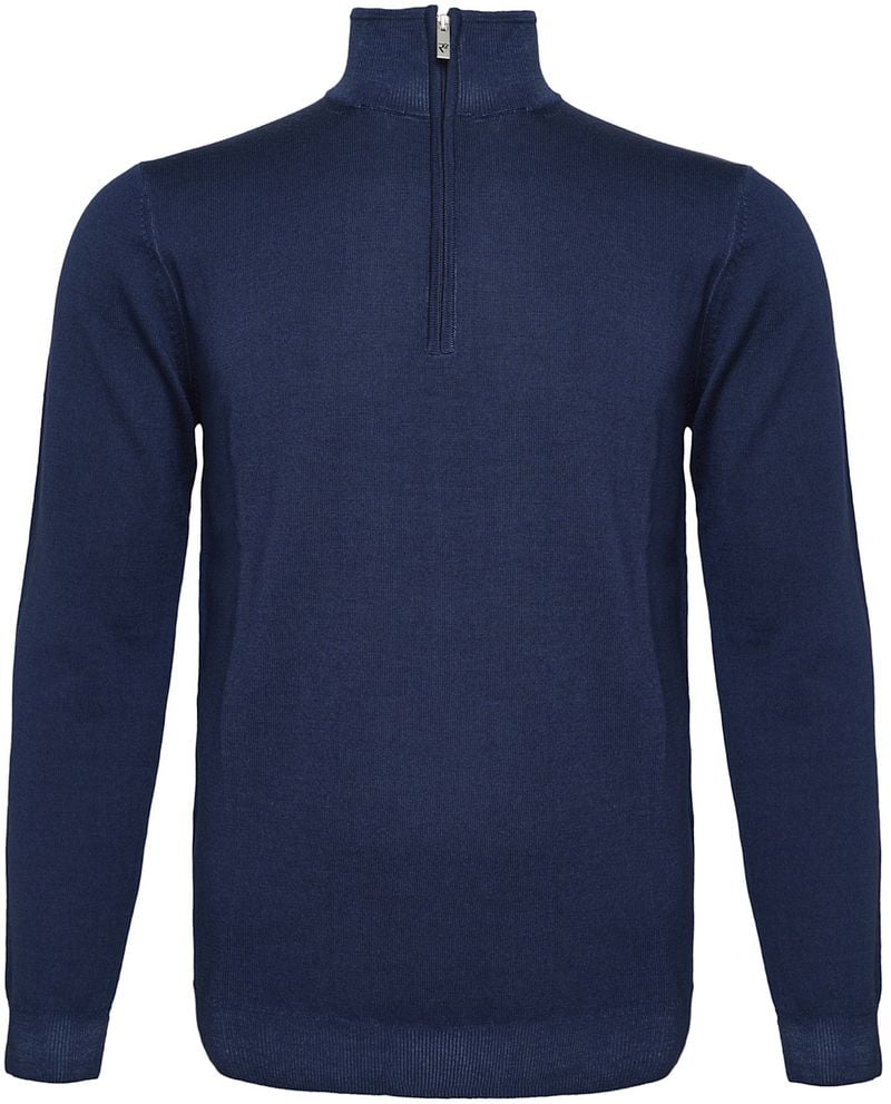 R2 Amsterdam R2 Half Zip Pullover Merino Wolle Navy