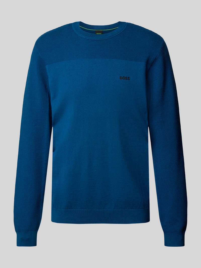 BOSS Green Gebreide pullover met labelprint, model 'Momentum'