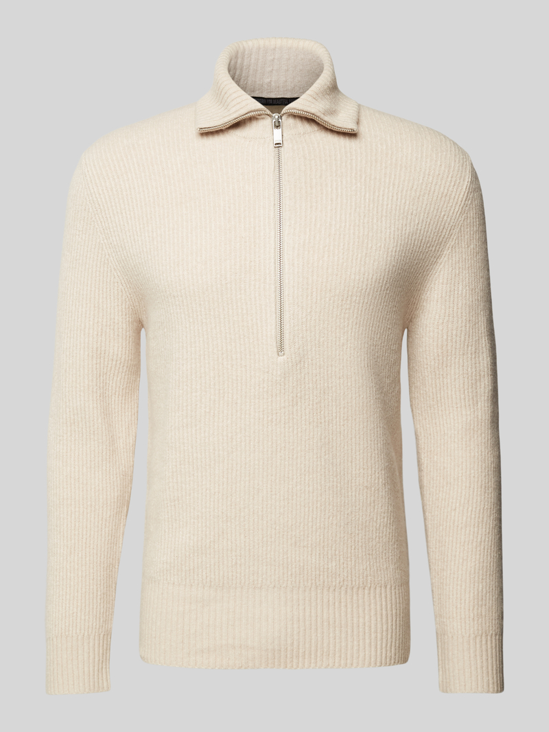 Drykorn Gebreide pullover met korte ritssluiting, model 'MANUELO'