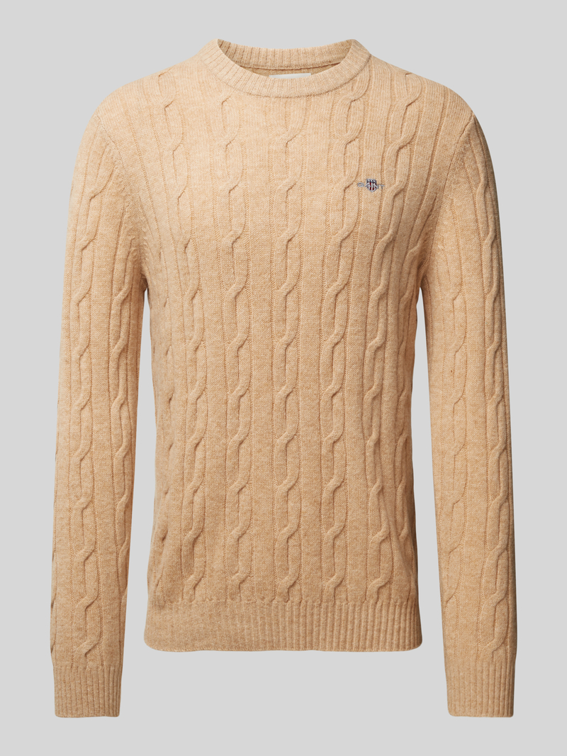 Gant Gebreide pullover met kabelpatroon