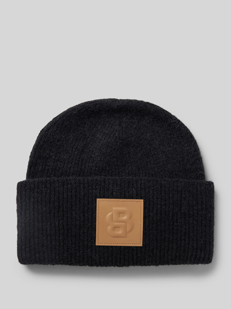 Boss Beanie met labeldetail, model 'Laru'