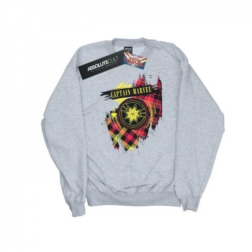 Marvel Boys Captain  Tartan Patch-sweatshirt