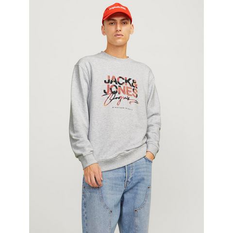 Jack & Jones Sweater JORARUBA AOP BRANDING SWEAT CREW NECK