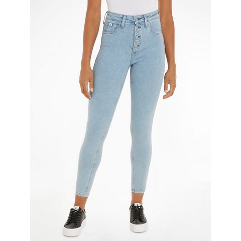 Calvin Klein Skinny fit jeans HIGH RISE SUPER SKINNY ANKLE in een klassiek 5-pocketsmodel