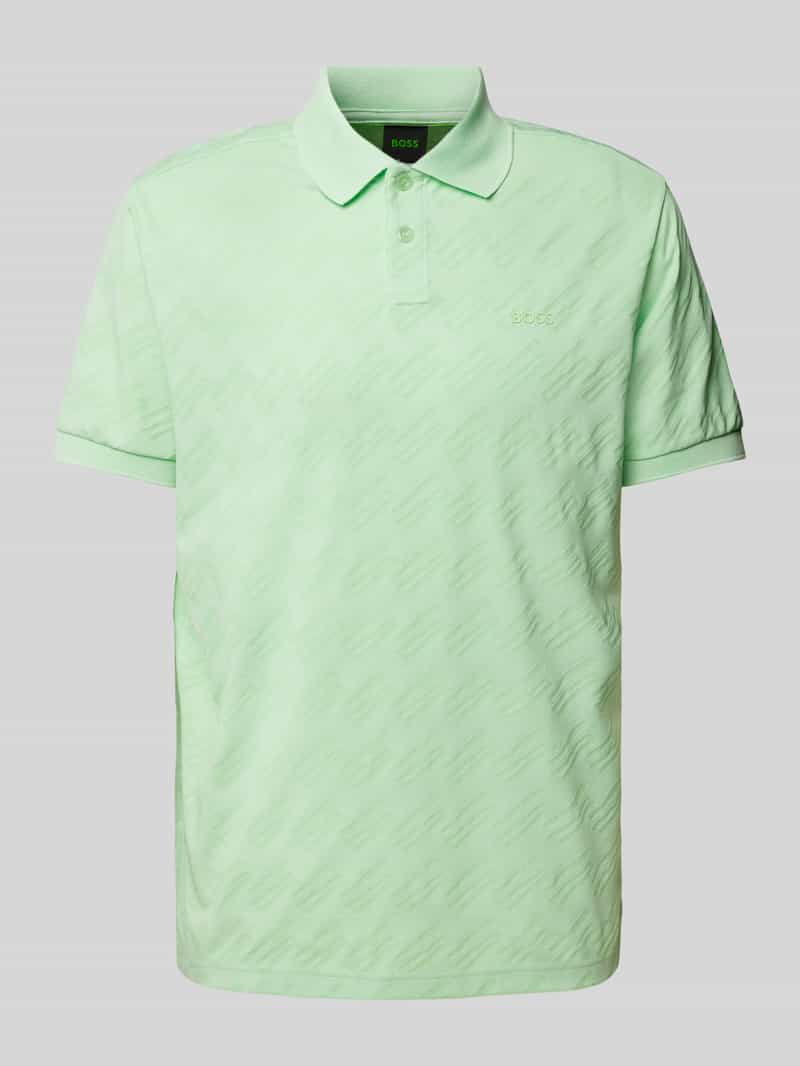 BOSS Green Regular fit poloshirt met all-over motief, model 'Pirax'