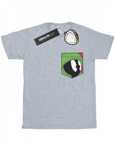 Looney Tunes Marvin The Martian Face katoenen T-shirt met nepzak voor meisjes