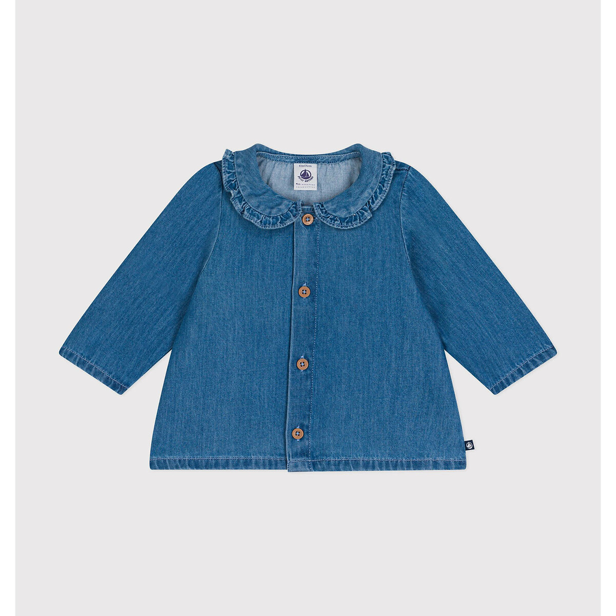 PETIT BATEAU Blouse met lange mouwen in licht denim