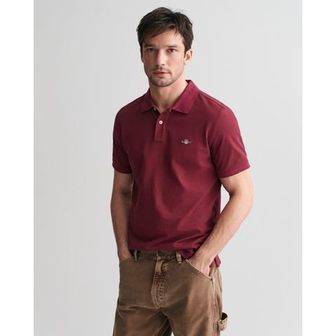 Gant Poloshirt REG SHIELD SS PIQUE POLO met logo en platte breikraag 100% katoen pique