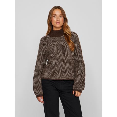 Vila Trui met staande kraag VILORY HIGH NECK L/S KNIT TOP - NOOS