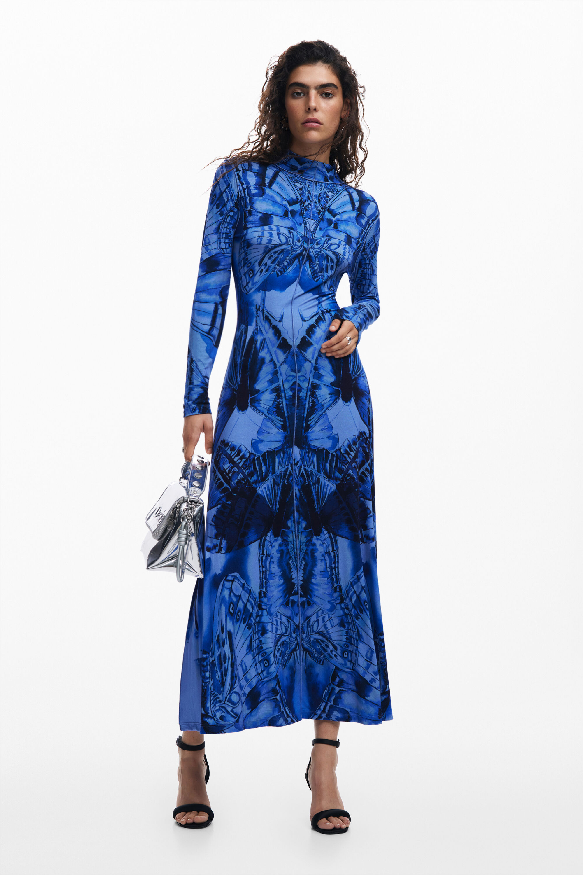 Desigual Vlinder midi-jurk - BLUE