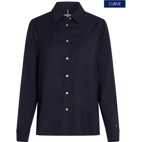 Tommy Hilfiger Curve Overhemdblouse CRV GOLD BUTTON VISCOSE LS SHIRT