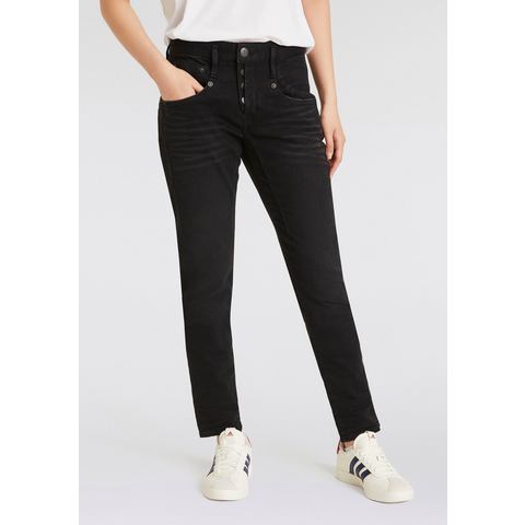 Herrlicher Boyfriendjeans Shyra Long Recycled Denim Black Stretch