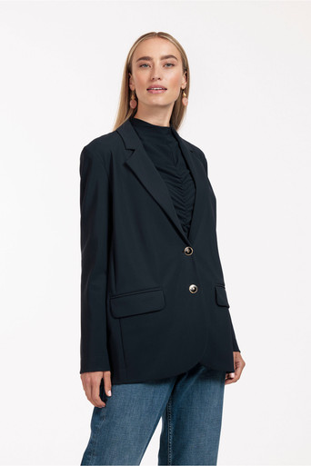 Studio Anneloes Camille button blazer - dark blue - 12009