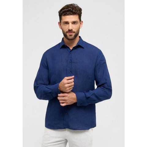 ETERNA Mode GmbH MODERN FIT Linen Shirt in navy unifarben