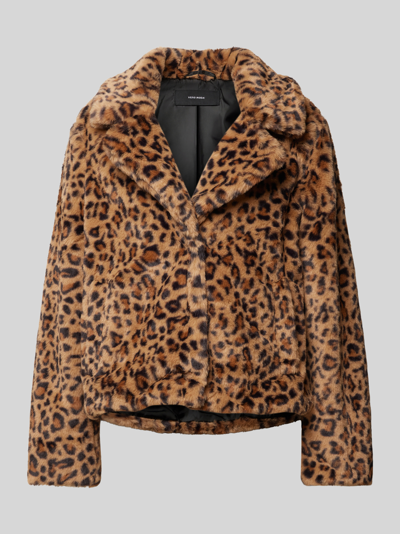 Vero Moda Kort jack van imitatiebont met dierenprint, model 'LISSY'