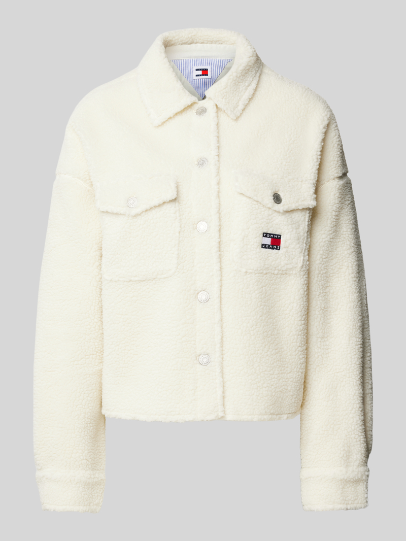 Tommy Jeans Relaxed fit overhemdjack van fleece