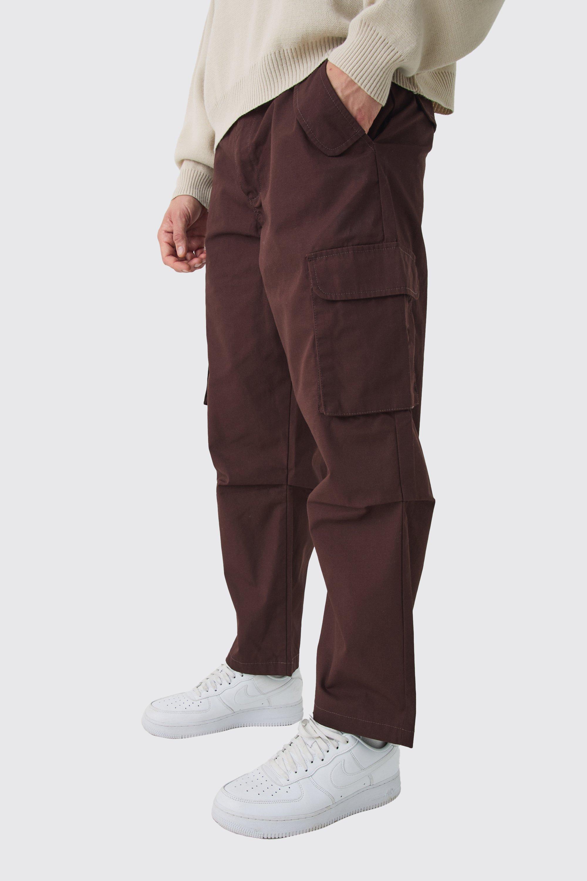 Boohoo Ribfluwelen Skater Cargo Broek, Chocolate