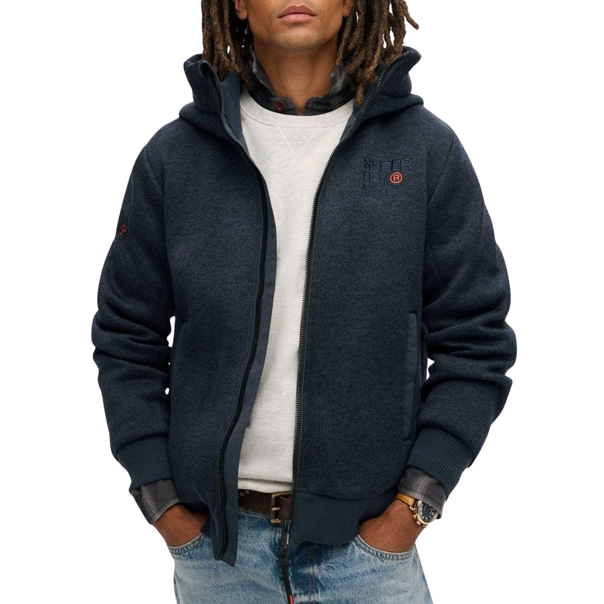 Superdry Bonded Knit Hooded Bomber Jas Heren