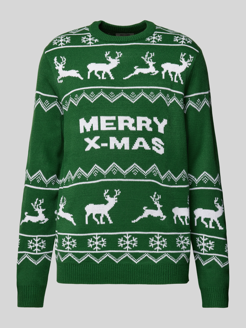 Only & Sons Gebreide pullover met motief- en statementstitching, model 'XMAS'