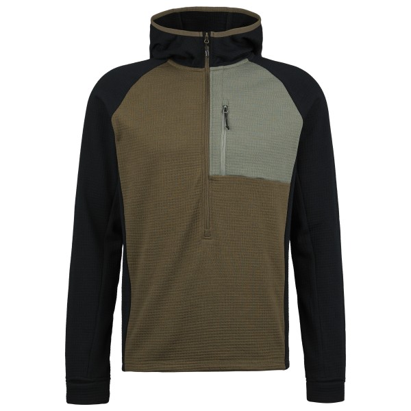 Stoic  MerinoGrid285 NorrdalSt. 3/4 Zip Hoody - Merinohoodie, bruin/zwart