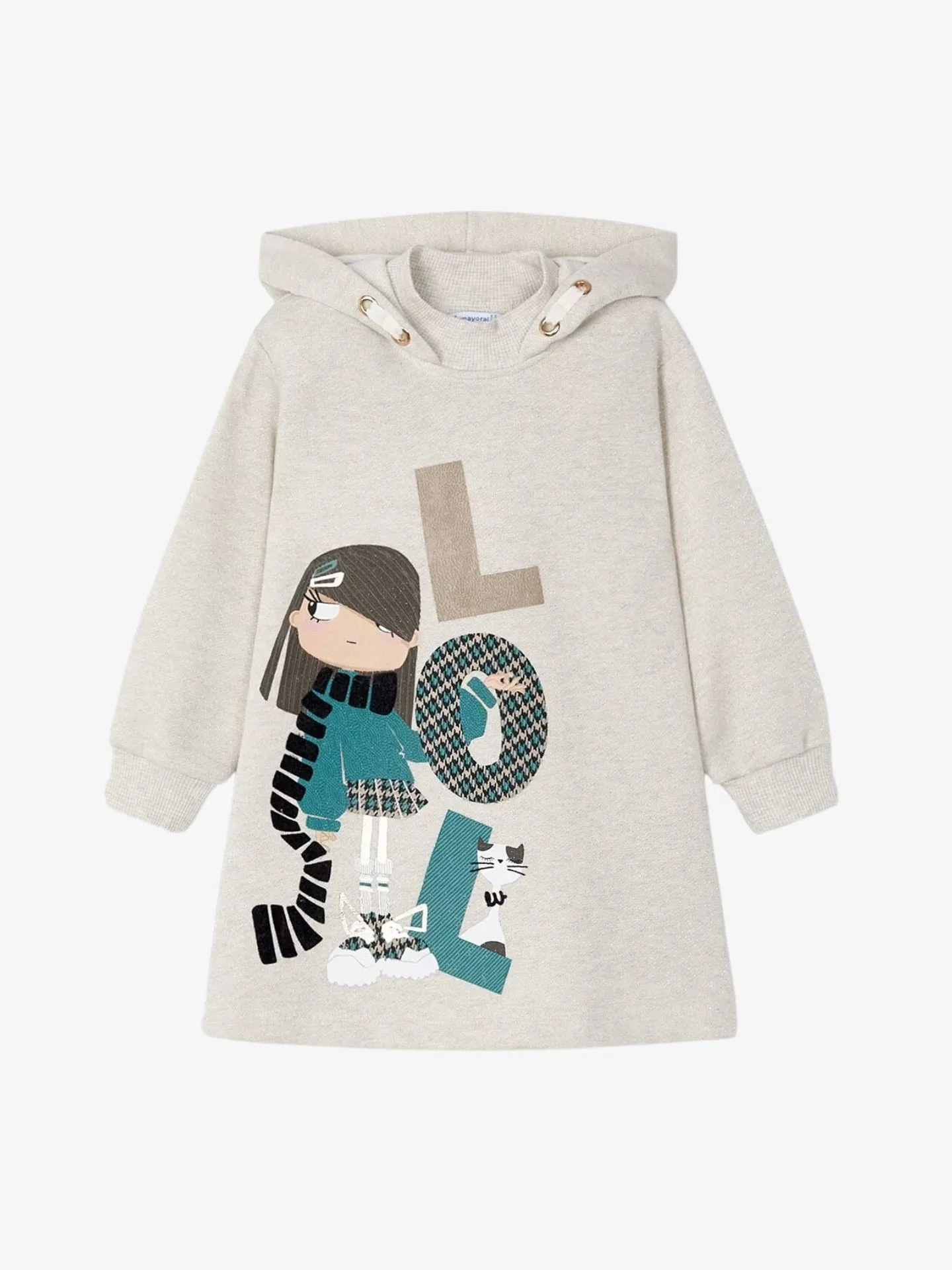 Mayoral Meisjes jurk hoodie stone