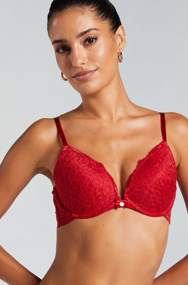 Hunkemöller Voorgevormde push-up beugel bh Marine Rood