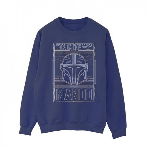 Star Wars Heren The Mandalorian The Way Outline Helm Sweatshirt