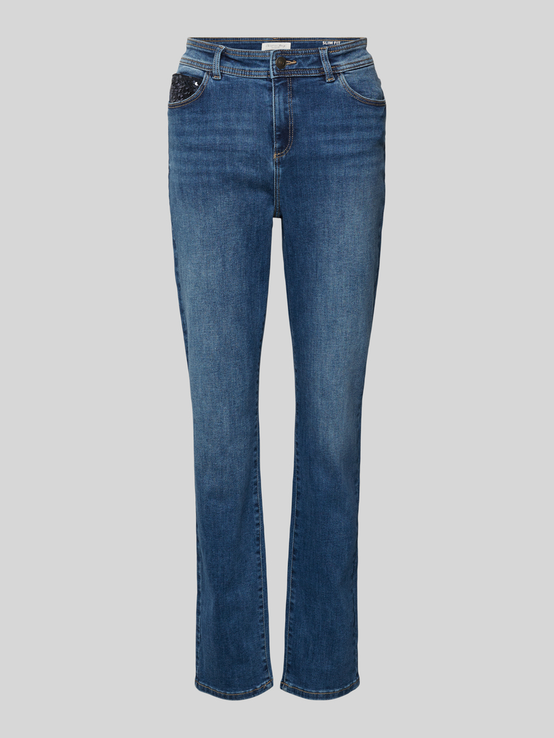 Christian Berg Woman Slim fit jeans met pailletten