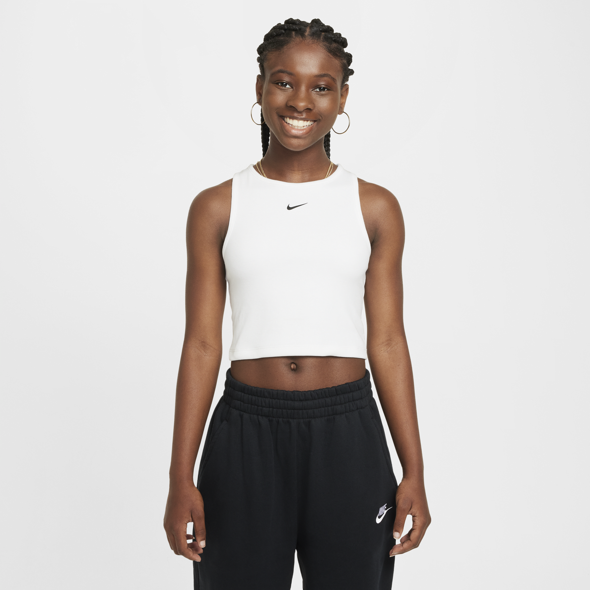 Nike Sportswear geribde tanktop voor meisjes - Wit