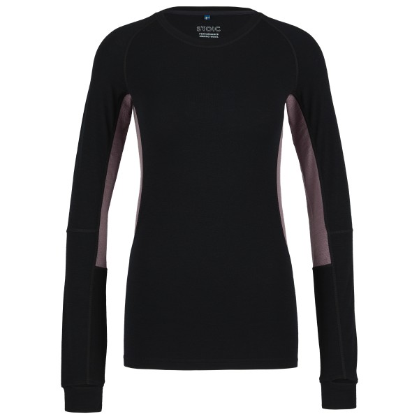 Stoic  Women's MerinoMesh150 SadjemSt. L/S - Merinoshirt, zwart