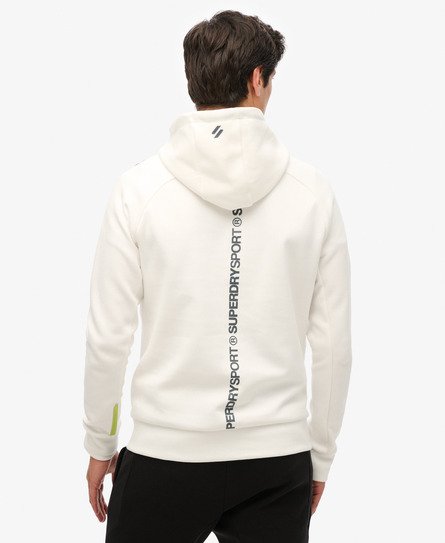 Superdry Mannen Sport Tech Hoodie met Losse Pasvorm en Logo Wit