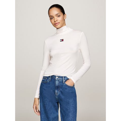 TOMMY JEANS Shirt met lange mouwen TJW SLIM BADGE MOCKNECK