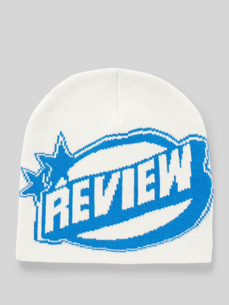 REVIEW Beanie met labelprint