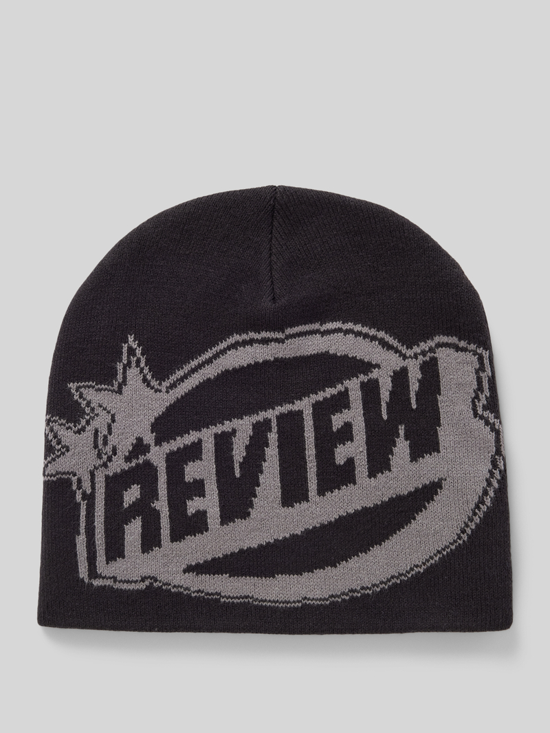 REVIEW Beanie met labelprint