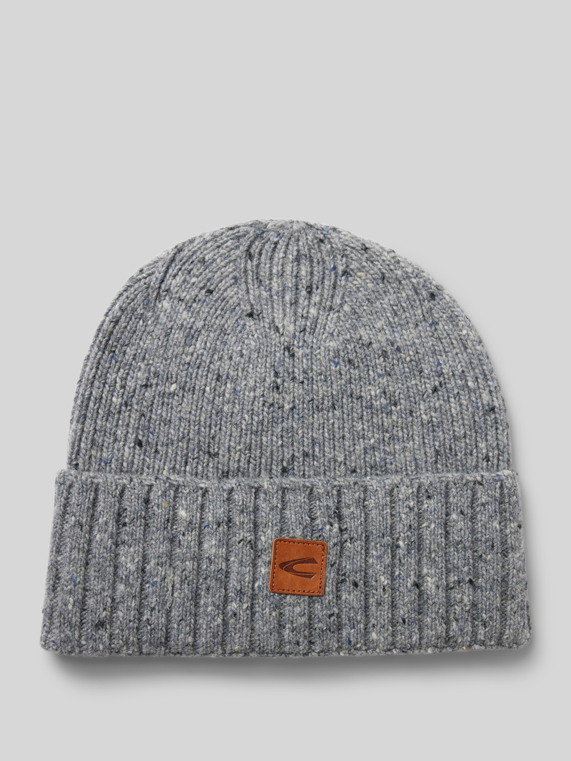 Camel active Beanie van wolmix met labelpatch