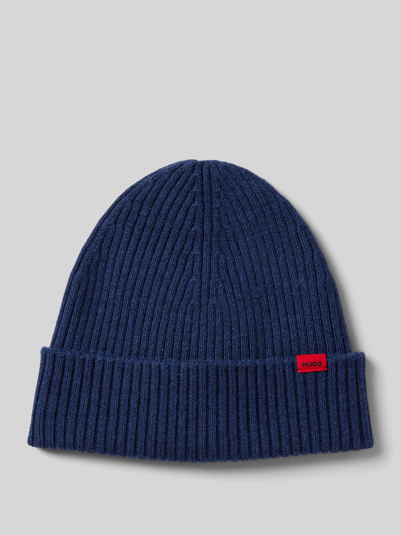 HUGO Beanie van scheerwol met labelpatch, model 'Xola'