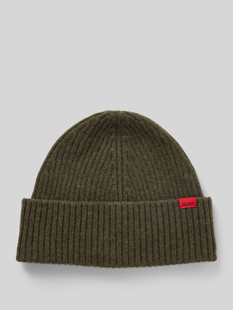 HUGO Beanie van scheerwol met labelpatch, model 'Xola'