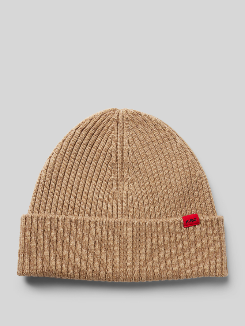 HUGO Beanie van scheerwol met labelpatch, model 'Xola'