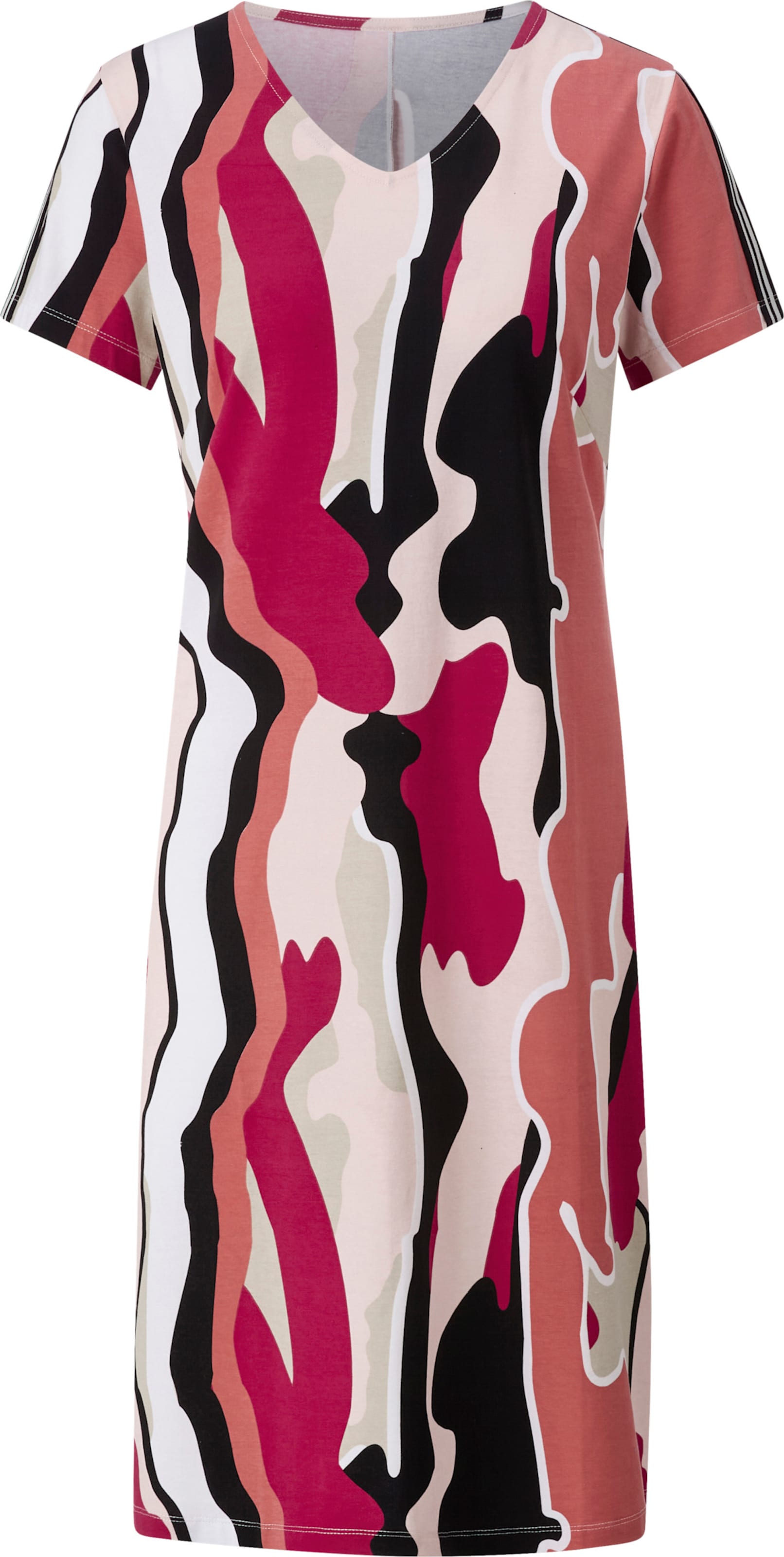 Your Look... for less! Dames Jersey jurk zwart/pink geprint Maat