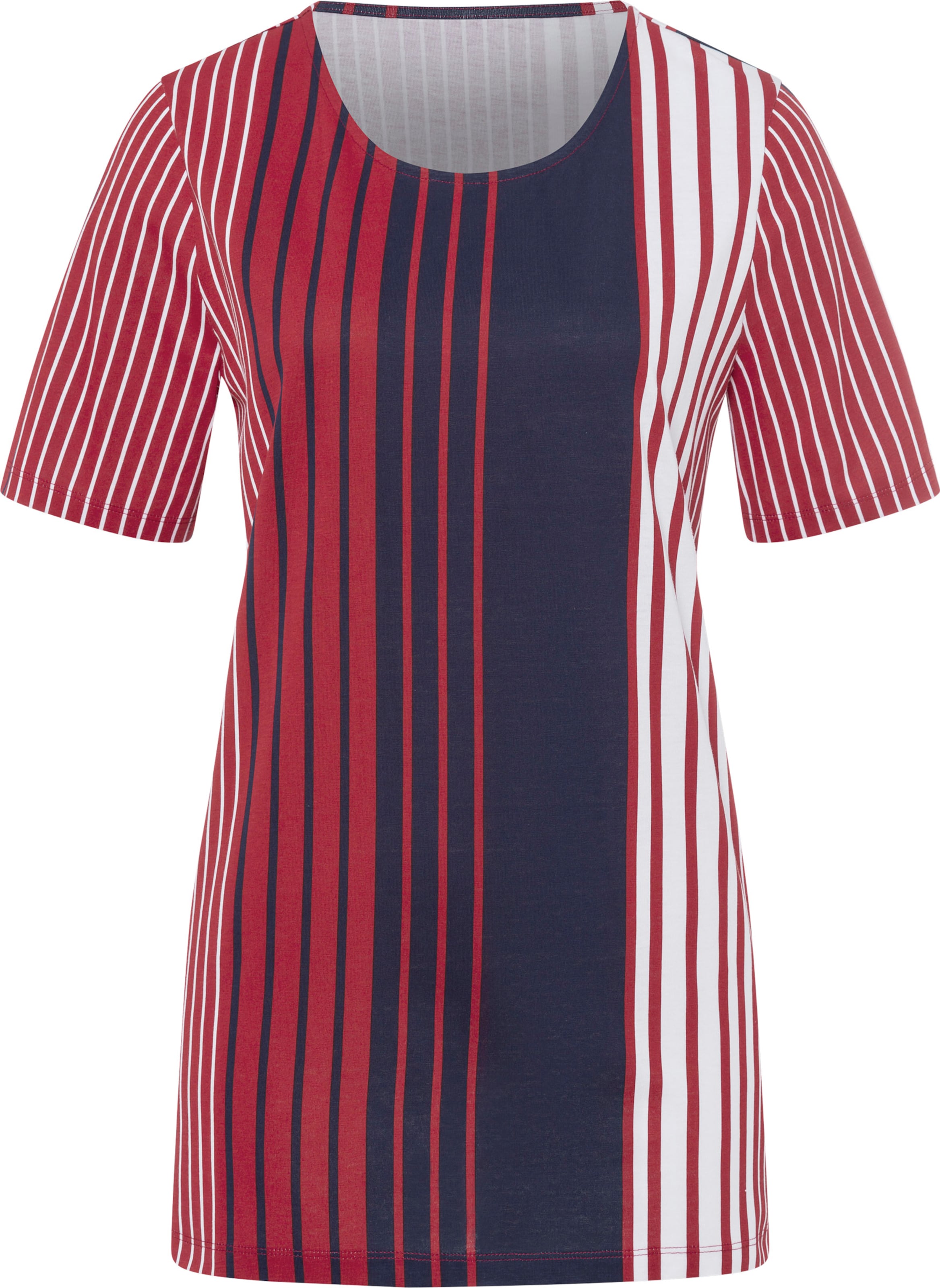 Your Look... for less! Dames Lang shirt rood/marine gestreept Maat