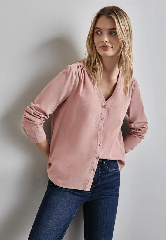 Street One Corduroy blouse met knoopsluiting