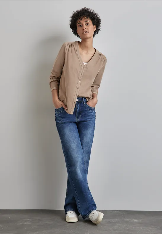 Street One Corduroy blouse met knoopsluiting