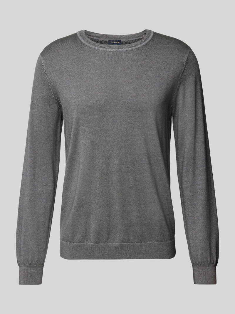 OLYMP Level Five Slim fit gebreide pullover met ronde hals