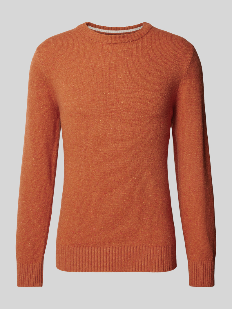 Marc O'Polo Regular fit gebreide pullover van Italiaans gespikkeld tweedgaren