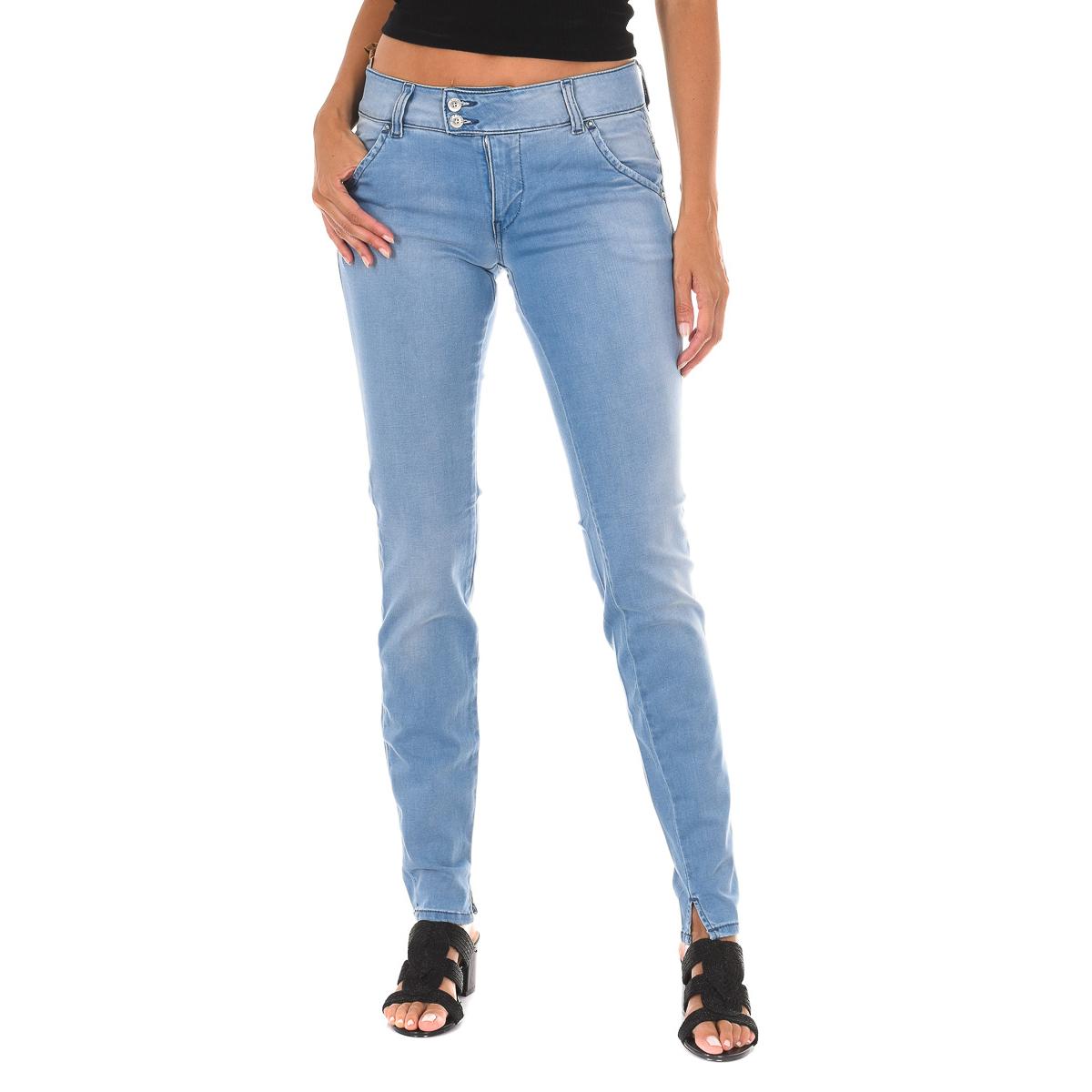 MET Pantalon Tejano Largo efecto gastado de tejido elástico 70DBF0518 mujer