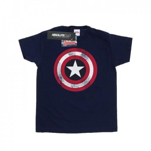 Marvel Girls Avengers Captain America Distressed Shield katoenen T-shirt